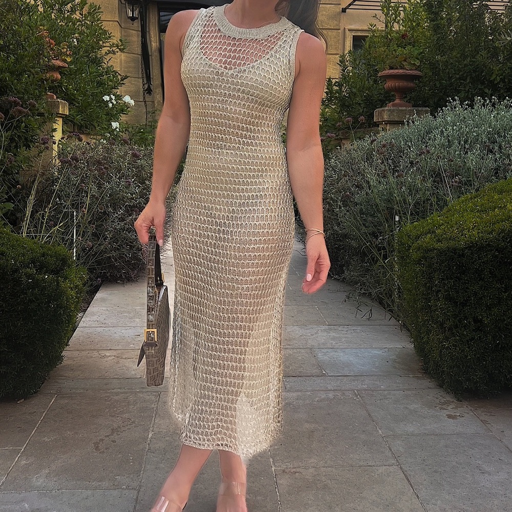 Gold sheer Zara dress